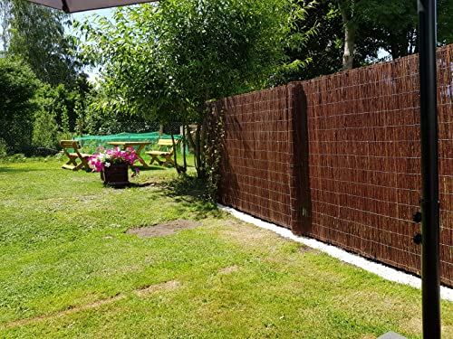 Dynamic24 Weidematte Sichtschutzmatte Garten Sichtschutz Weide Matte Natur Zaun Weidenzaun (90cm, 500cm)