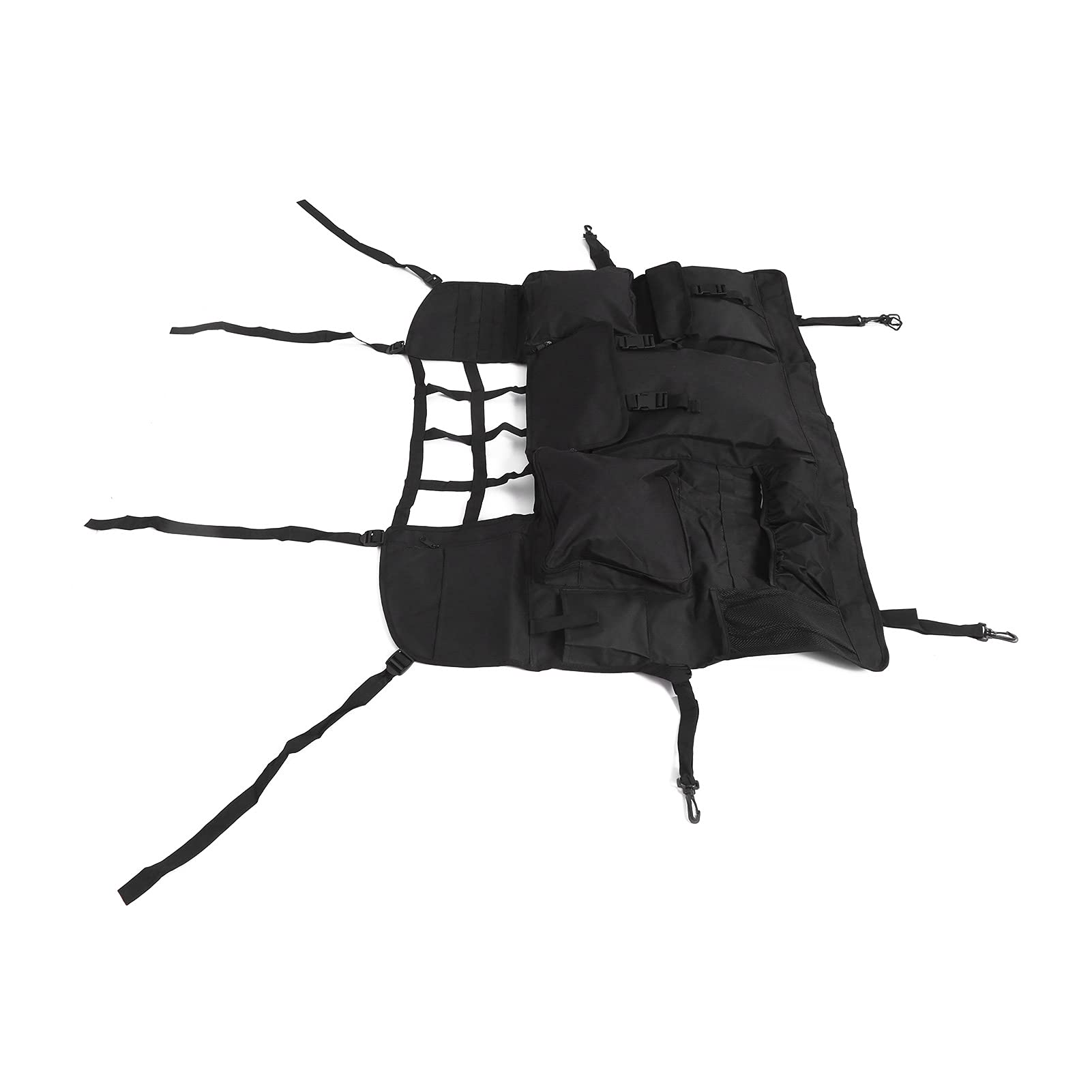Bolsa de almacenamiento para respaldo de asiento, organizador negro con múltiples bolsillos para coche, repuesto para accesorios, Material de tela duradero, fácil instalación