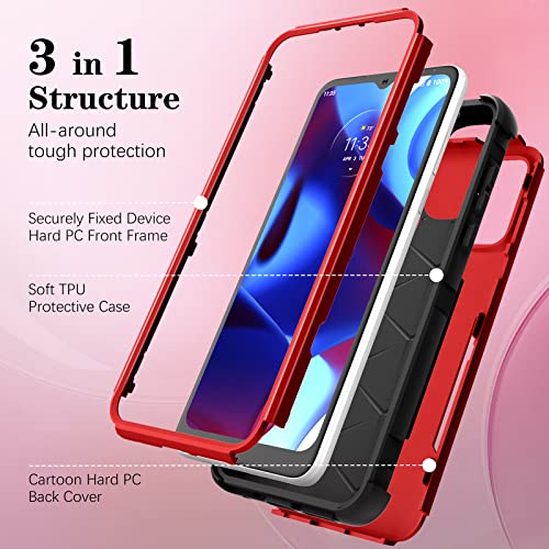 Oqplog For Motorola Moto G Pure/G Power(2022)/G Play(2023) Heavy Duty Phone Case For Girls Kids Women Boys Cute Cartoon Hard Triple Layers Cover Full Body Rugged Protective Cases For G Pure Zhizhu #TOP3