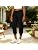 Athletic Joggers for Womens Elastic Waist Linen Capri Pants Ankle Cuffs Sweatpants Baggy Lounge Trousers with Pockets - View 5