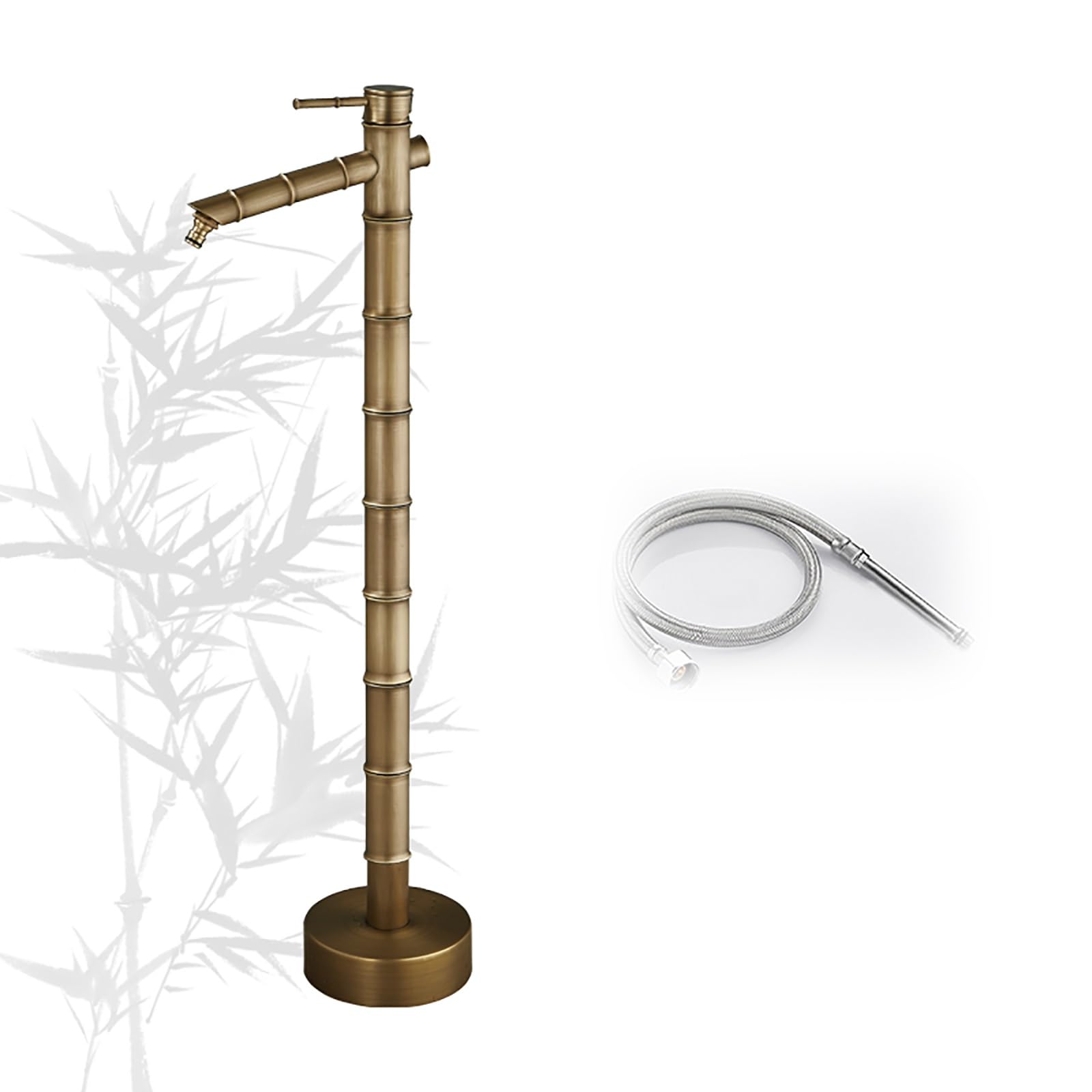 XDLEDMKIZ Freestanding Vertical Garden Water Column, Anti-Freeze Outdoor Faucet & Decorative Spigot Fountain for Patio/Backyard, 34in Height