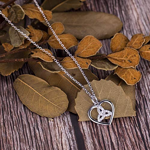Billie Bijoux Sterling Silver 925 Women's Heart Infinity Love Pendant Necklace For Women Jewelry Gift White Gold Plated Necklace 18.0" (Celtic Love Knot) #TOP3