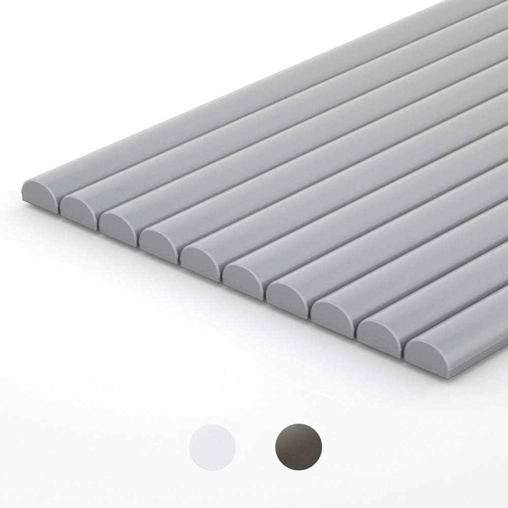 DICOFUN 12" Stainless Steel Look Peel and Stick Tile Trim for Metal Backsplash, Pack of 10