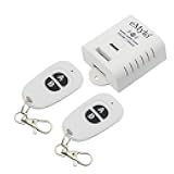 RF Remote Control Switch eMylo Smart Wireless Relay Switch AC 110-240V One Channel Momentary Module 433Mhz Relay Receiver with Two Transmitters