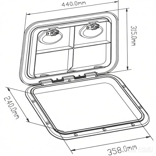 YaeMarine Marine Boat Deck Access Hatch & Lid Boat Marine Caravan RV Black, 17-1/4"x12-3/8''