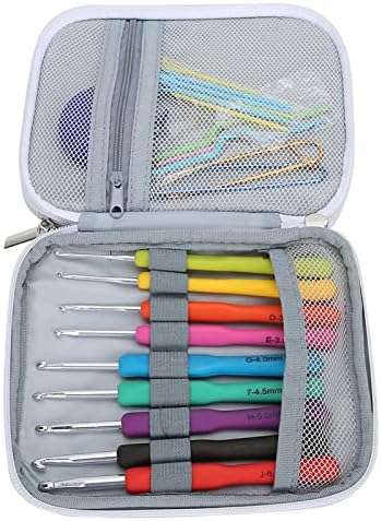 Estink 72Pcs Crochet Hooks Set, Plastic Stainless Steel Knitting Needles - 4