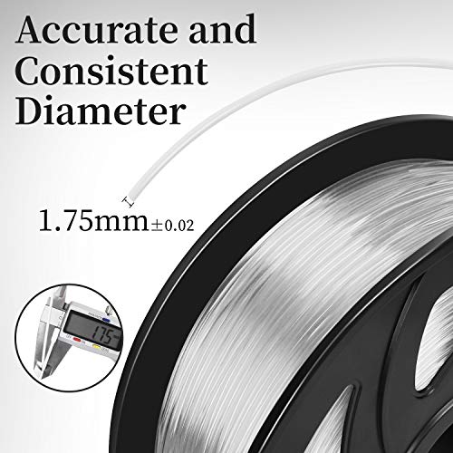 Image of Ender 1.75mm PETG 3D Printer Filament-1KG Spool(2.2lbs), Diameter Accuracy + /- 0.03mm,Smooth Printing Filament, P-PETG-1kg-Clear