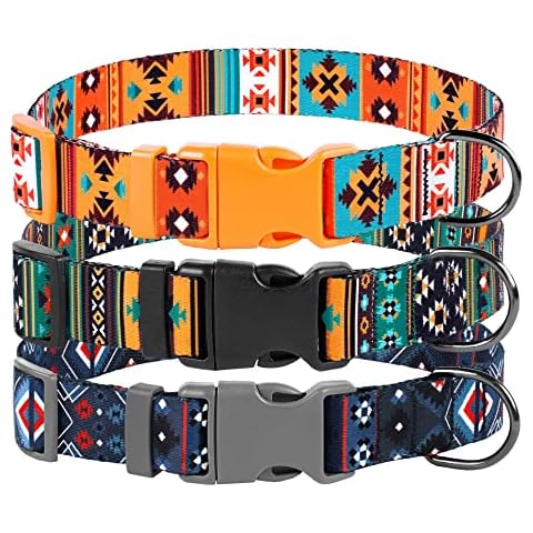 Southwest Dog Collar Tribal Pattern Adjustable Puppy Pet Collars for Small Medium Large Dogs Aztec Print (Southwest, Neck Fit 10"-13") Cover