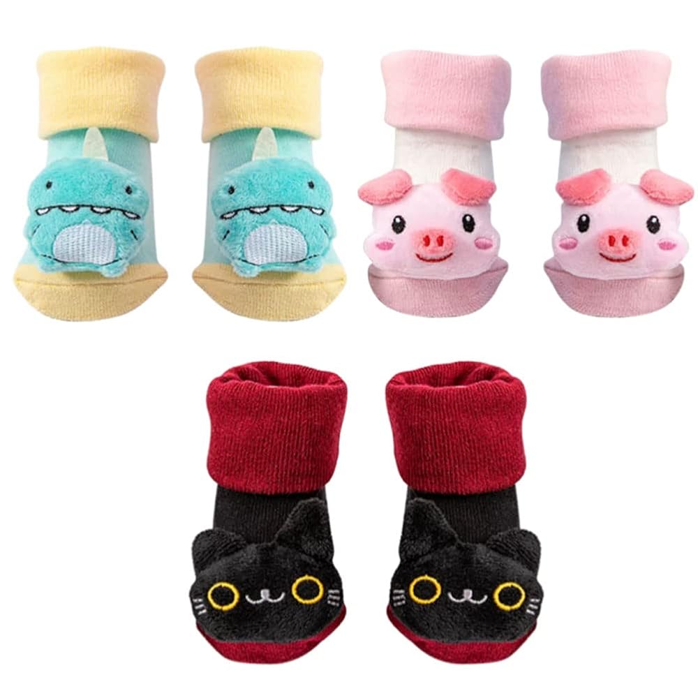 Calzini Antiscivolo Bambino - 3 Paia Cotone | Invernali Con Motivi Cartoon Per 1-3 Anni - Foto 7