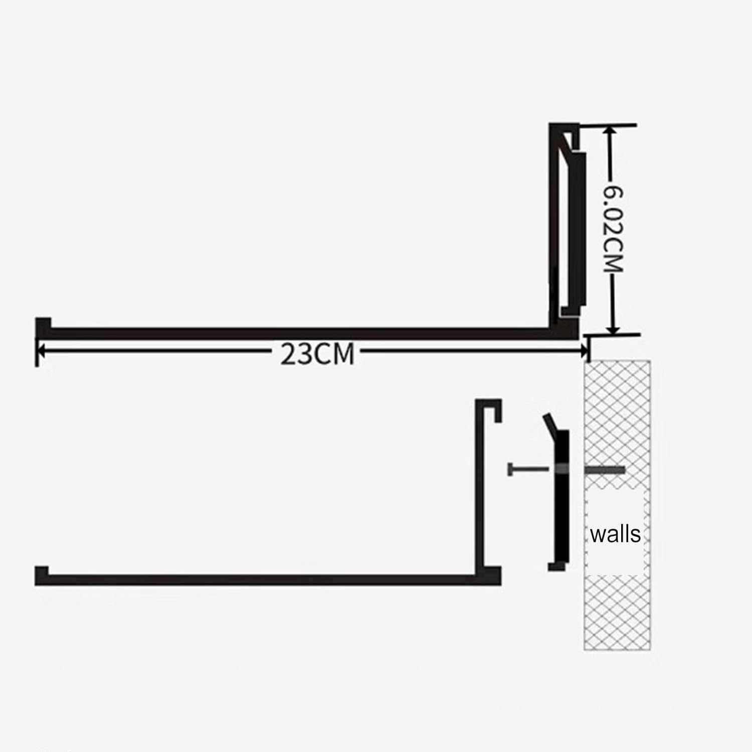 LEDライト付きフローティングウォールシェルフ、アルミニウム合金発光