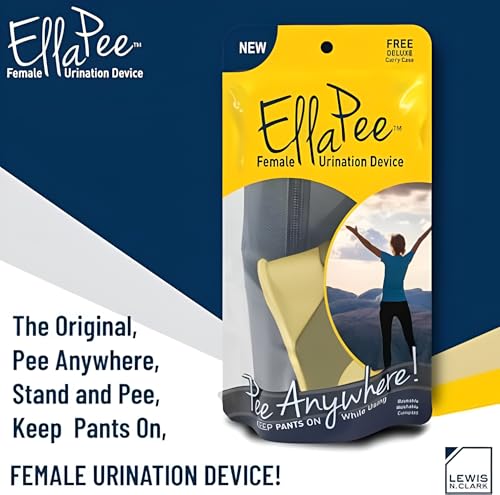 Lewis N. Clark EllaPee Female Urination Device, Reusable + Portable Bathroom, Female Urinal for Hiking, Outdoor, and Camping Essentials, Made with Medical Grade Silicone, Khaki
