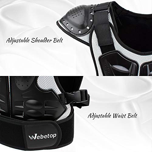 Webetop Kids Dirt Bike Body Chest Spine Protector Vest Gear For Motocross Skiing Black/Silver L #TOP5
