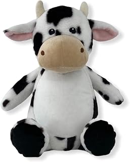 Black and White Baby Stat Cow Embroidery Personalized Stuffed Animals, Birth stat stuffed animals, baby arrival gift, Baby shower gift