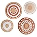 Plcnn Boho Wall Basket Decor Set of 4 Handmade Hanging Woven Wall Basket Round Decorative Woven Wall Baskets for Bedroom Room Decoration (#1)