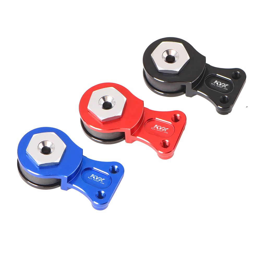 LT Easiyl 1 ensemble 25T 5 trous servo Saver klaxon bras en aluminium avec vis écrou compatible avec voiture RC 1/10 1/8 compatible avec Arrma Karton 6S (rouge