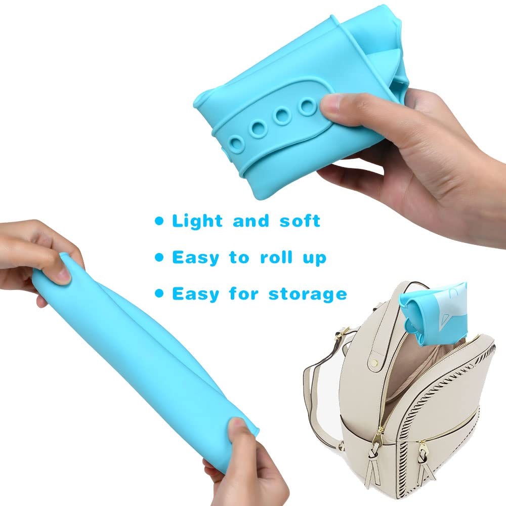 Vicloon Bavaglini Silicone, 2PCS Bavaglino Silicone Impermeabile Senza BPA, Bavaglini Pappa Svezzamento con Tasca Raccoglipappa, 6 Misure Regolabili, per Bambini e Neonati