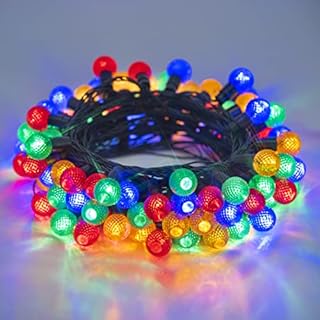 Eambrite Christmas String Lights 10m 100 LED Connectable Globe String Lights Plug in with Multi-Colour Light Waterproof String Lights with Crystal Ball for Indoor Outdoor Christmas Decorations