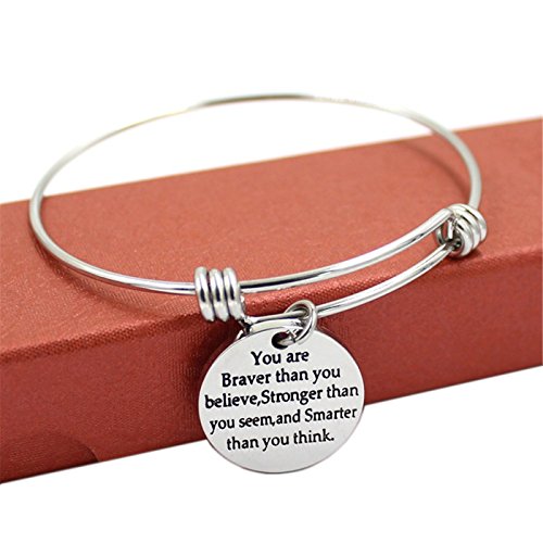 Jvvsci 3Pcs Stainless Steel Inspirational Charm Bracelets Jewelry Set Engraved Message Motivational Expendable Bangles For Women Girls #TOP2
