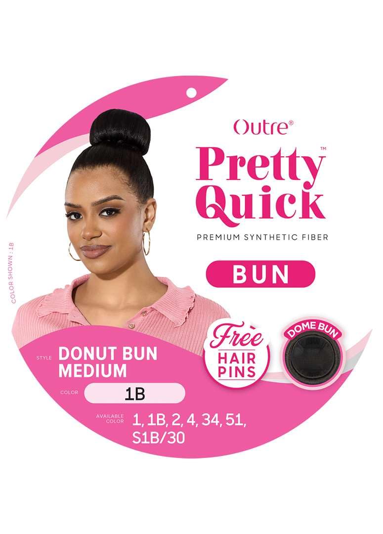 Outre Pretty Quick Hair Extensions - Donut Bun Medium (BROWN GRAY 34)