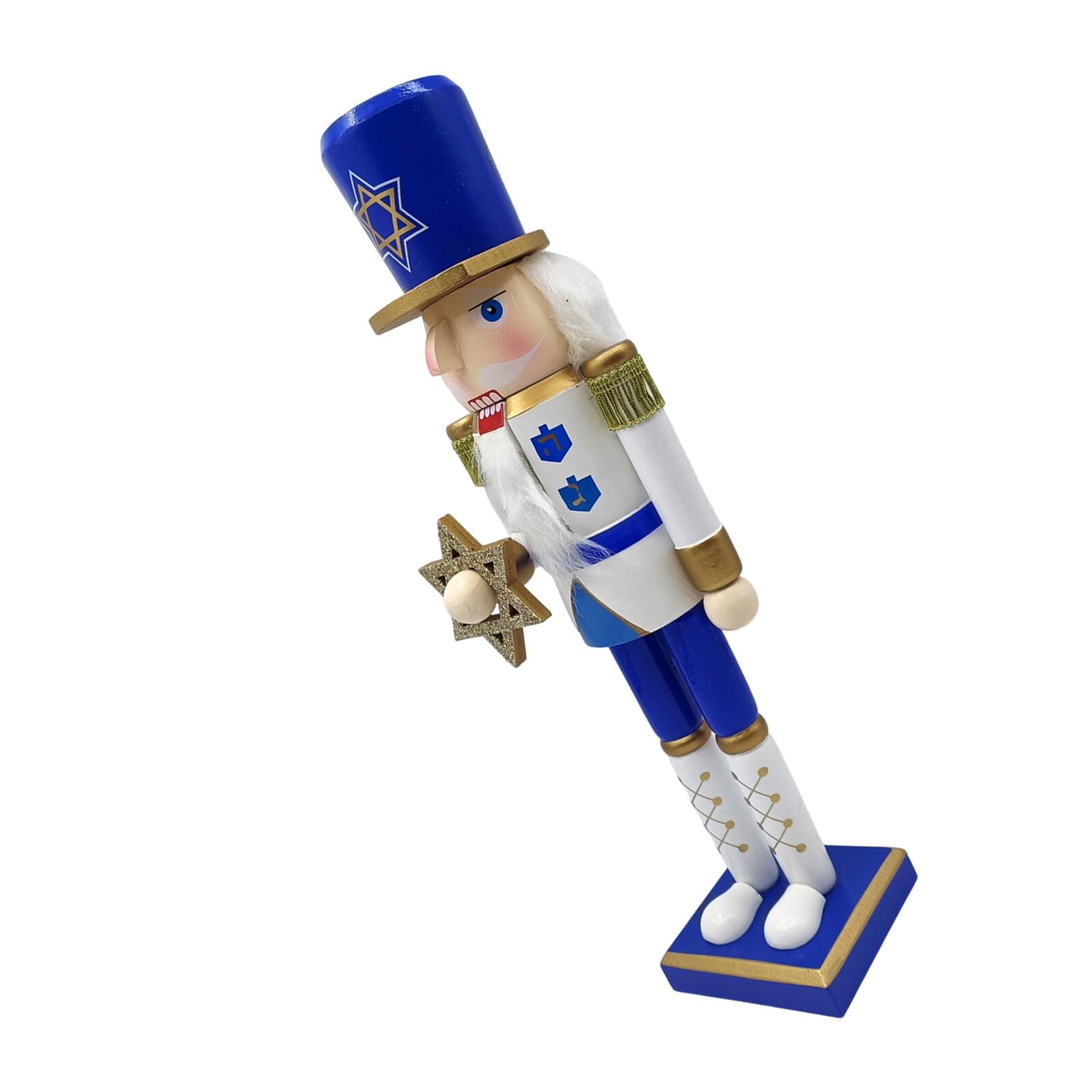 NUOBESTY Cascanueces de Hanukkah Madera Decoración Soldado Estrella David Fiesta Hogar