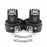 VP Leather Berlin Lockable Wrist and Ankle Cuffs Combo Handmade Lambskin Leather Handcuffs and Leg Cuffs (Black)
