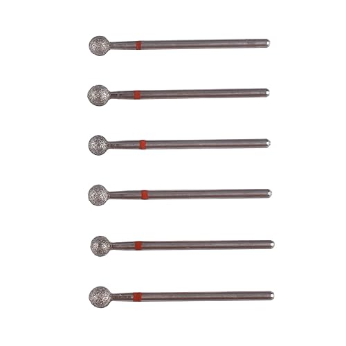 Miniatura 3 de MZCMSL Juego de 6 brocas de bola de diamante profesional, juego de brocas para cutícula para manicura rusa, broca de vástago de 332 (5.0.000 in)