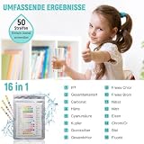 Forbabe 16 w 1 tester wody pitnej, 50 sztuk pasków testowych do wody pitnej z probówkami, kroplomierz, paski testowe do wody wodociągowej, basen, spa, do łatwej weryfikacji twardości wody, pH, chloru