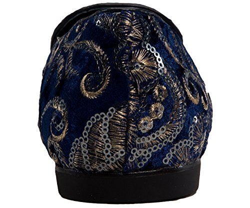 Amali Fabian, Men's Slippers - Mens Loafers - Slip On Shoes -Sequin Shoes, Embroidered Smoking Slipper, Fashion, Designer - Mens Dress Shoes3