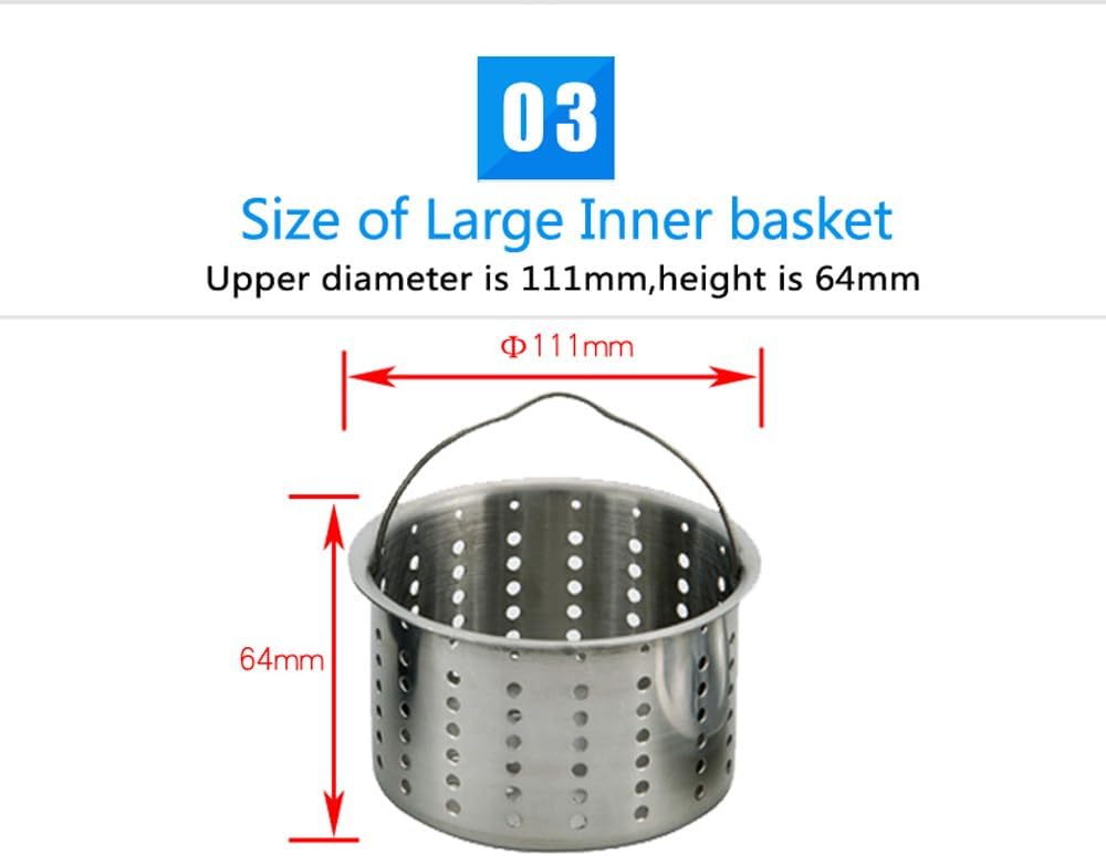 Talea 5.5 Inch Stainless Steel Sink Drain Strainer Food Waste Filter Assembly Kit for Kitchen Sink XL213C007