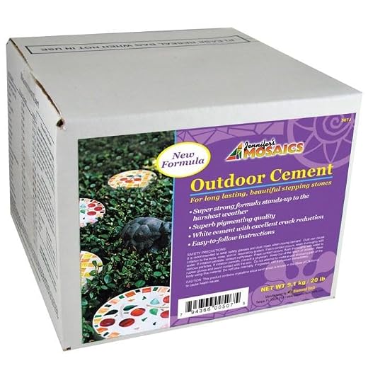 Jennifer's Mosaics Outdoor White Cement 20lb. Bag, Fast Drying, Weather Resistant for Stepping Stones & Outdoor Projects