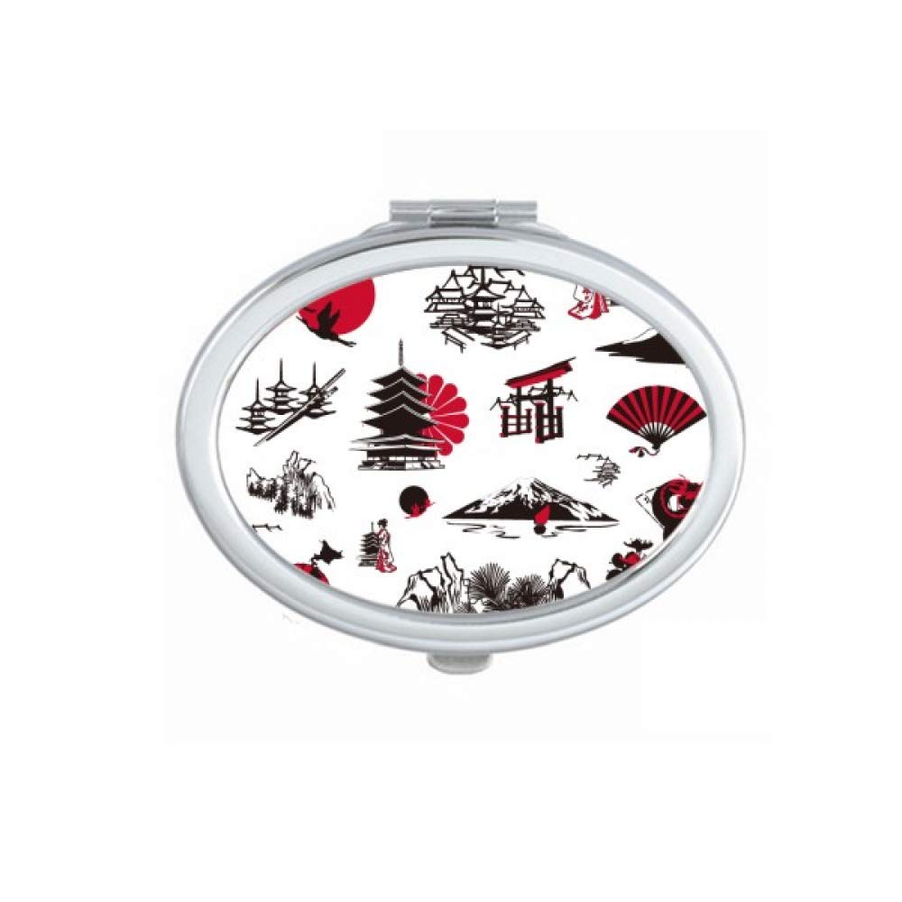 Japan Sakura Pine Mount Art Deco Gift Fashion Mirror Portable Fold Hand Makeup Double Side Glasses