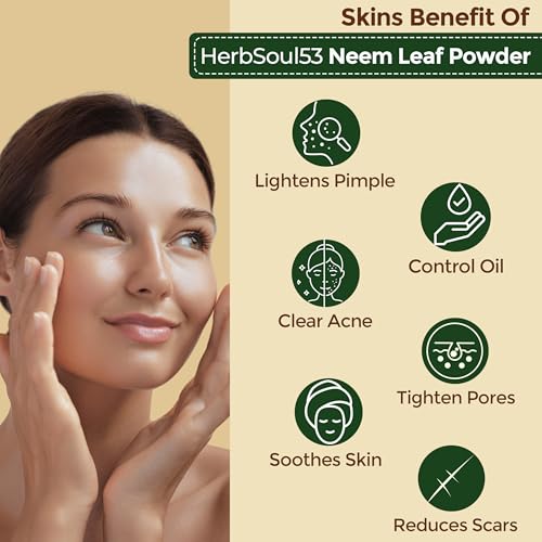 Image of Organic Neem Leaf Powder For Face Pack 250gm - Pure Azadirachta Indica Churna for Acne, Pimples, Oil Control & Glowing Skin | Supports Hair Growth, Dandruff & Scalp Health | Chemical Free