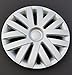 New Wheel Covers Replacements Fits 2010-2014 Volkswagen Jetta; 16 Inch; 7 Double Spoke; Silver Color; Plastic; Set of 4; Standard Leg