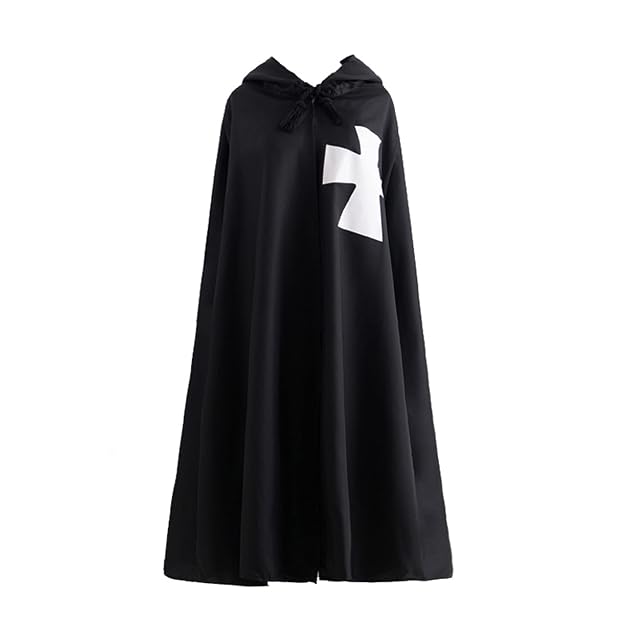 Feynman Disfraz de caballero medieval para hombre, carnaval, cosplay, negro, XL