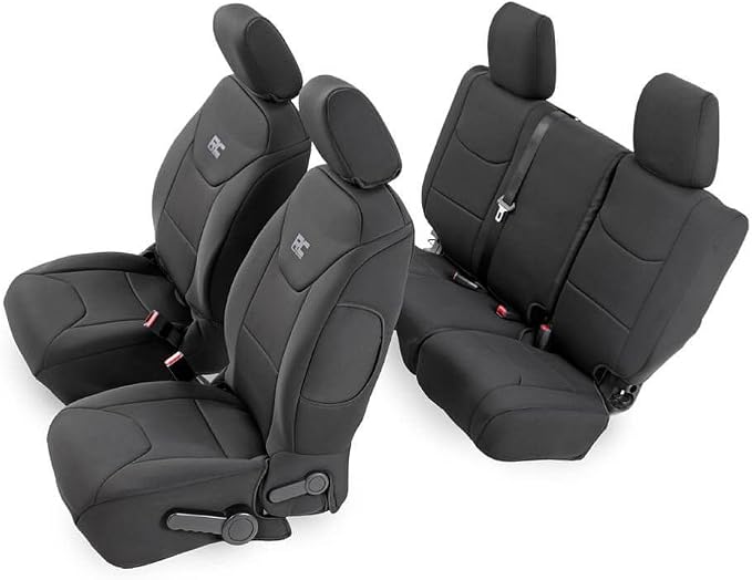 Fundas De Asiento De Neopreno Para Jeep Wrangler JK 2DR 2011-2012 - Juego Completo Delantero/Trasero, Impermeables