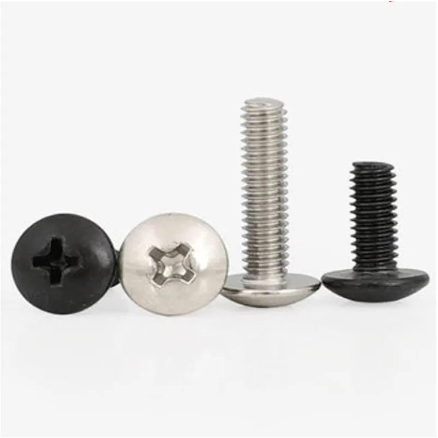 50pcs 304 Stainless Steel Cross Head Flat Head Bolts Screws(Black,M5x22mm)