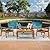 Devoko 4 Pieces Acacia Wood Patio Conversation Sets, Patio Furniture Set with Hand Woven Rope Seats and Back, Outdoor Chair and Table Set for 4 for Balcony, Backyard, Deck, Poolside
