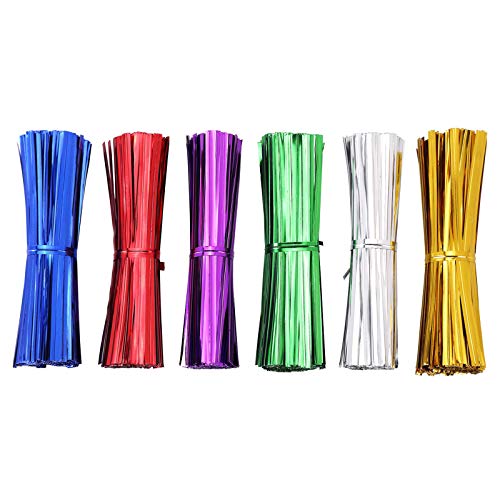Sago Brothers 1200pcs 4'' Metallic Twist Ties - 6 Colors - Thumbnail 2