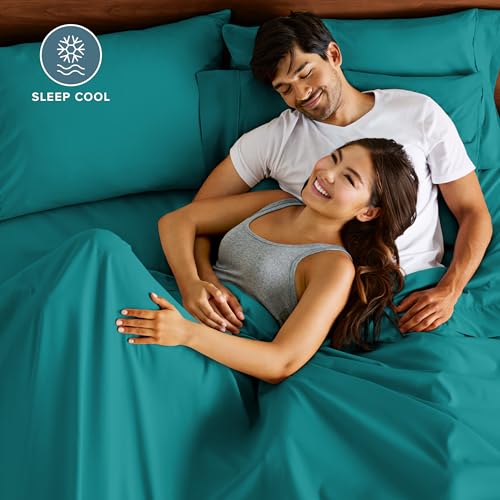 Image of Bare Home Microfiber Bulk Pillow Cases - Standard /Queen Size Set of 4 - Cooling Pillowcases - Double Brushed - Emerald Pillowcases 4 Pack - Easy Care (Standard - 4 Pack, Emerald)