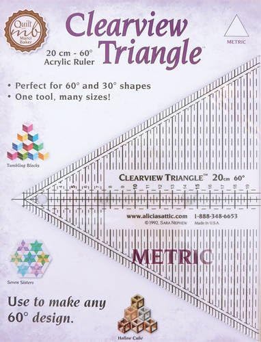 Clearview Triangle™ Metric 20 cm - 60° Acrylic Ruler