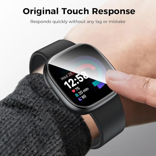 Image of LK 6 Pack for Fitbit Versa 4 / Versa 3 /Sense 2Screen Protector , [Flexible TPU Not Glass] Max Coverage, Self-Healing, 0 Bubble, HD Screen Protector for SmartWatch Fitbit Versa 4 / 3 /Sense 2, Touch sensitive
