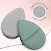 S&T INC. Face Scrubber Exfoliator, Facial Sponges for Face Wash, Reusable Makeup Remover Exfoliating Pads, Gray and Sage, 2.6 in x 3.9 in., 2 Pack