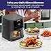 Chefman Air Fryer 8 Qt with Probe Thermometer, 8 Preset Functions, 1-Touch Digital Display Compact Cooker, Extra Large Nonstick Square Air Fryer Basket with Window, Dishwasher-Safe Parts, Black