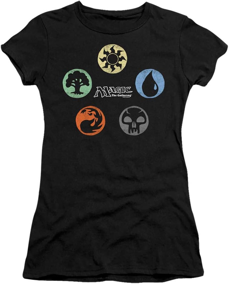 Magic The Gathering 5 Colors Juniors' Sheer Fitted T Shirt