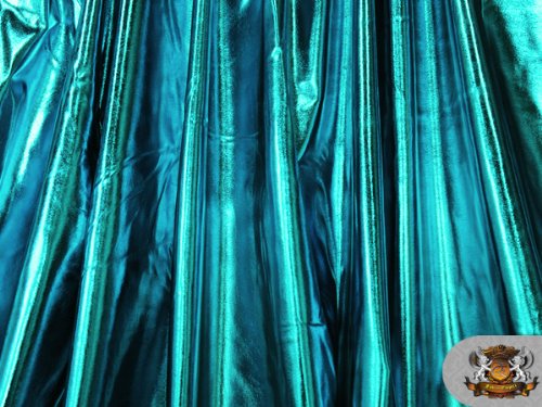 1 X Spandex Metallic Turquoise Fabric /60"/ Sold By The Yard #TOP1