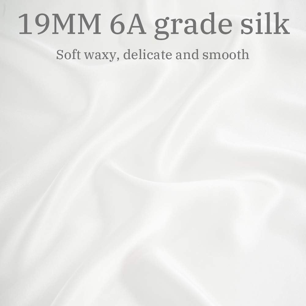 OLESILK 19 Momme 100% Mulberry Silk Duvet Cover, Both Sides Nature Silk Bedding Cover with Zipper Closure, Extremely Soft, Comfy, Durable (Queen, White) : Home & Kitchen