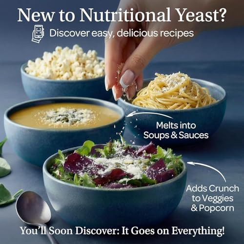 Image of LOOV Organic Non-Fortified Nutritional Yeast Flakes - Vegan, Gluten Free, Non-GMO Unfortified Nooch - Good Source of Natural B-Vitamins - No Added Salt or Sugar - Resealable Bag, 16 Ounces (454 Grams)