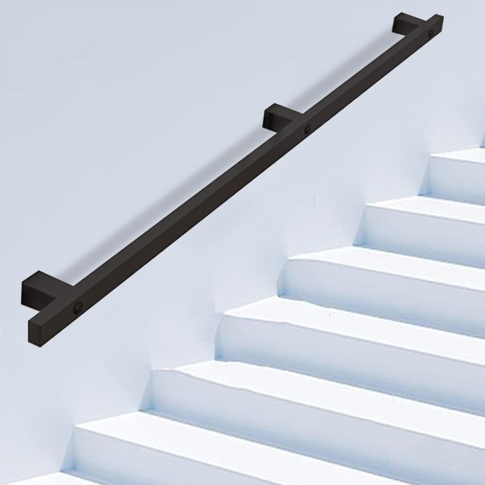 Rampe d'escalier kit complet avec tige de support murale robuste pour marches