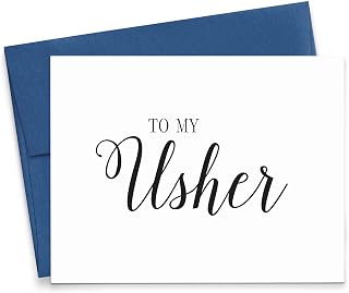 To My Usher, Wedding Party Thank You Card, 1 Greeting card with envelope
