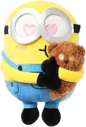 MINISO 8" Minions Stuffed Animals Plush Toys, Cute Sleeping Bedding Stuffed Animals Kawaii Plushies Pillow for Kids (Bob+Tim)